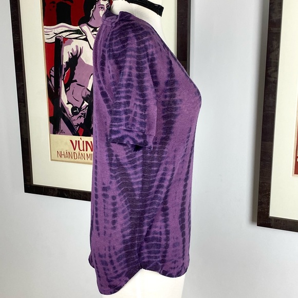 Rock & Republic Purple Black Dyed Short Sleeve T Shirt XS - Picture 3 of 5